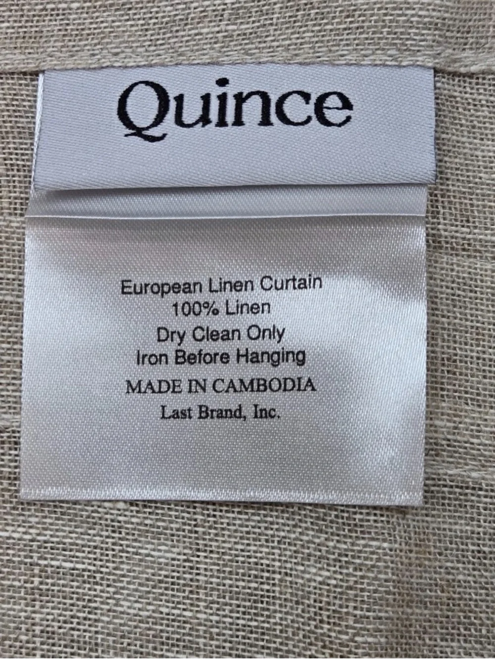 NWT QUINCE Set Of 2 48x96 European Linen Sheer Curtains Flax 9870